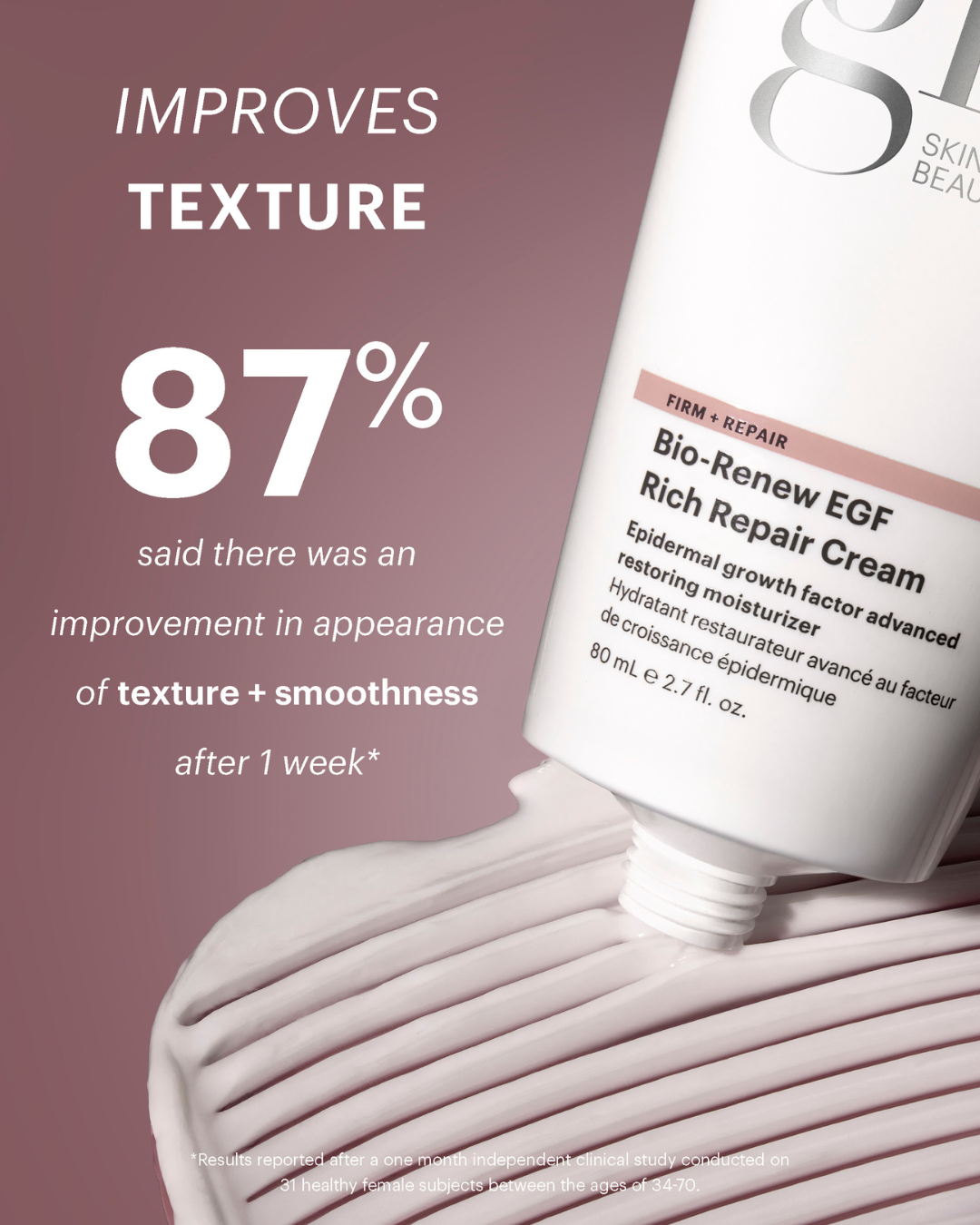 Glo Skin Beauty Bio Renew EGF Rich Repair Cream to restore the skin barrier, boost collagen, and deeply hydrate dry or compromised skin at The Skyn Distillery in Wayzata Minnesota